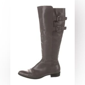 Jil Sander Grey Leather Riding Boots